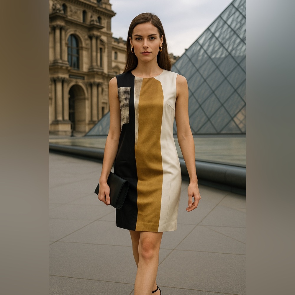 🖤 Gucci Abstract Art Silk Dress – IT 42 (US 6)